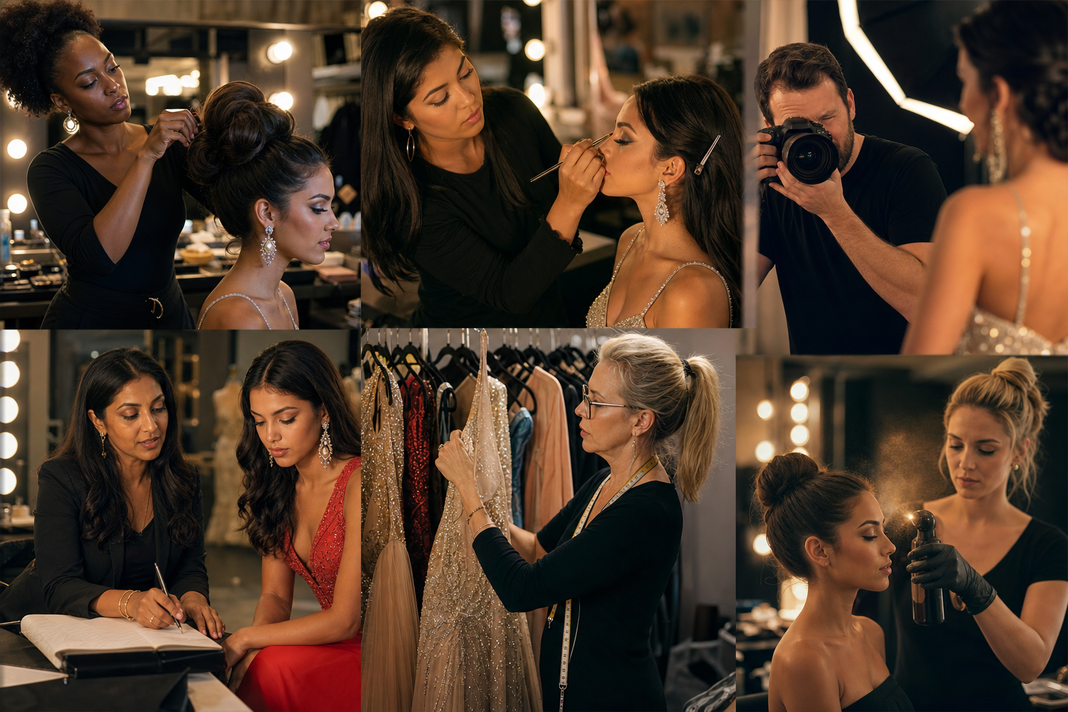 Pageant vendors providing photography, styling, and wardrobe services